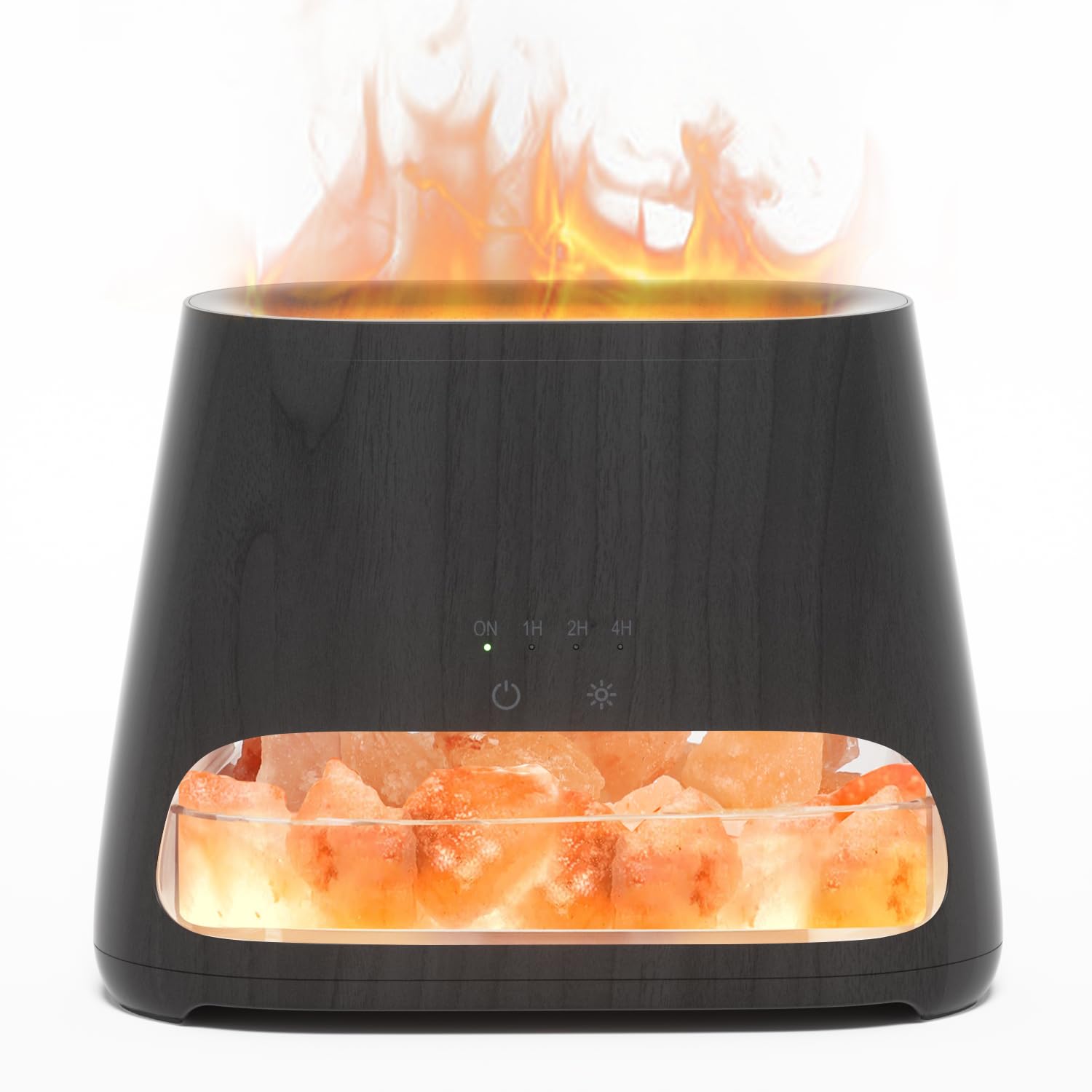 SALKING 2-in-1 Himalayan Salt Lamp Diffuser, Cool Mist Humidifier, Aromatherapy & Himalayan Salt Therapy, 100% Pure Himalayan Salt, Ultrasonic Essential Oil Diffuser with Ambient Glow, 150ml (Dark)