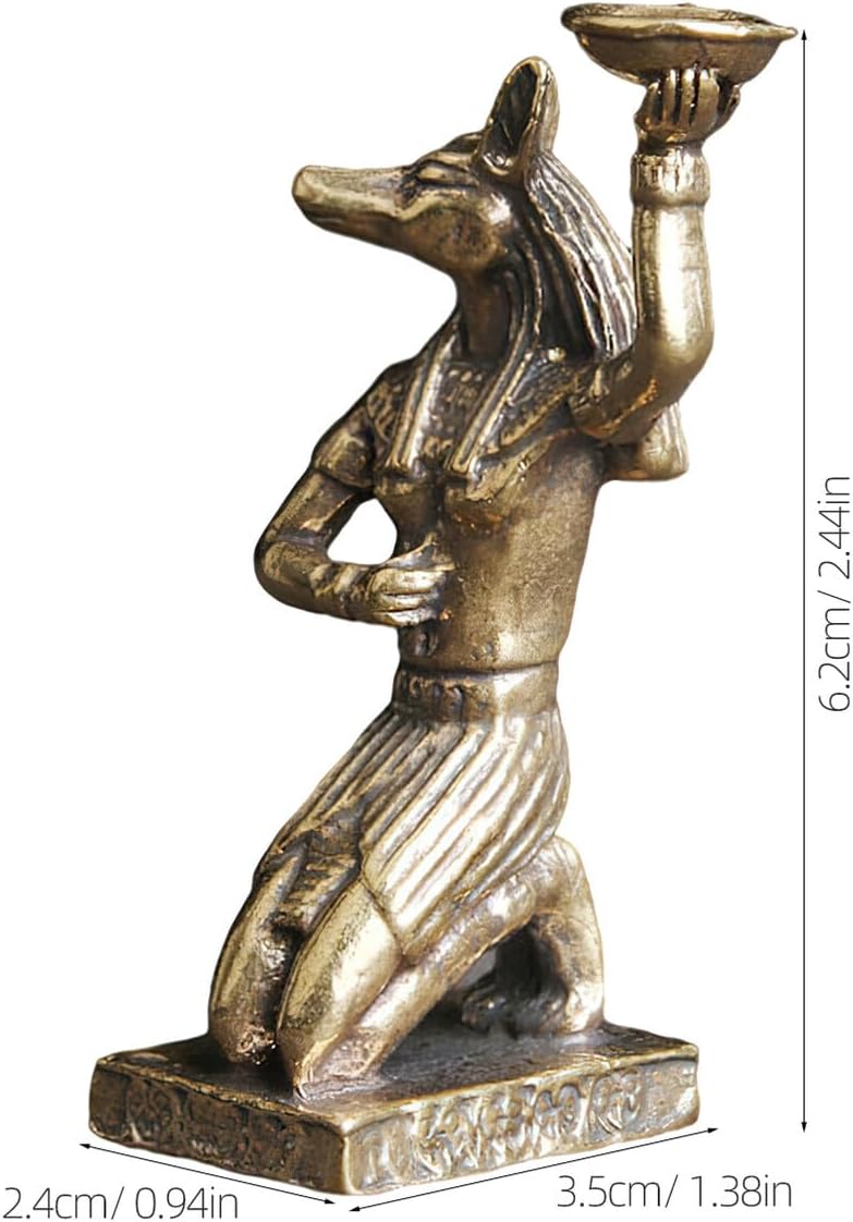 IMIKEYA kleine Messing Figuren ägyptische Figuren Anubis Deko ägyptische Souvenirs Mini Anubis-Statue Golden Ägypten Zubehör für zuhause Büro Deko