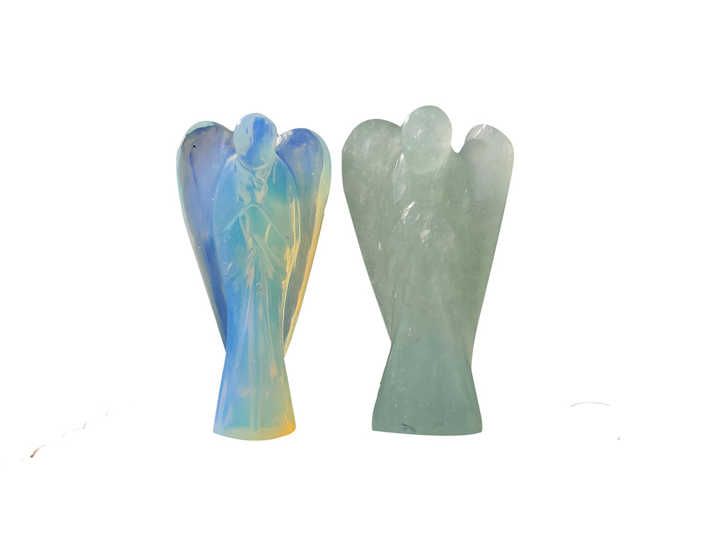 Wonder Care Pocket Guardian Angel Crystal Natural Gemstone Reiki Healing Energy Carved Statue Chakra Balance Meditation Aesthetic 1.5-2 Inch Pack of 2