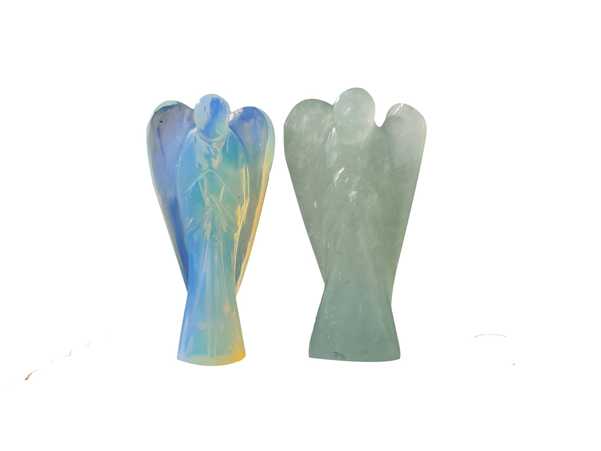 Wonder Care Pocket Guardian Angel Crystal Natural Gemstone Reiki Healing Energy Carved Statue Chakra Balance Meditation Aesthetic 1.5-2 Inch Pack of 2