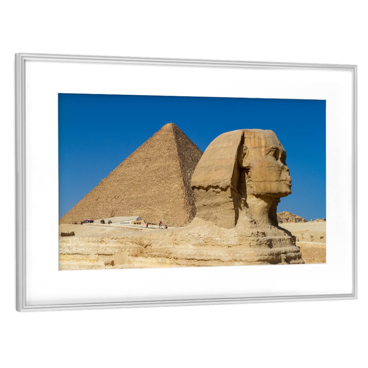 artboxONE Poster mit Rahmen Gold 30x20 cm Die große Sphinx von Gizeh von Die Welt Tanzt Farben - gerahmtes Poster