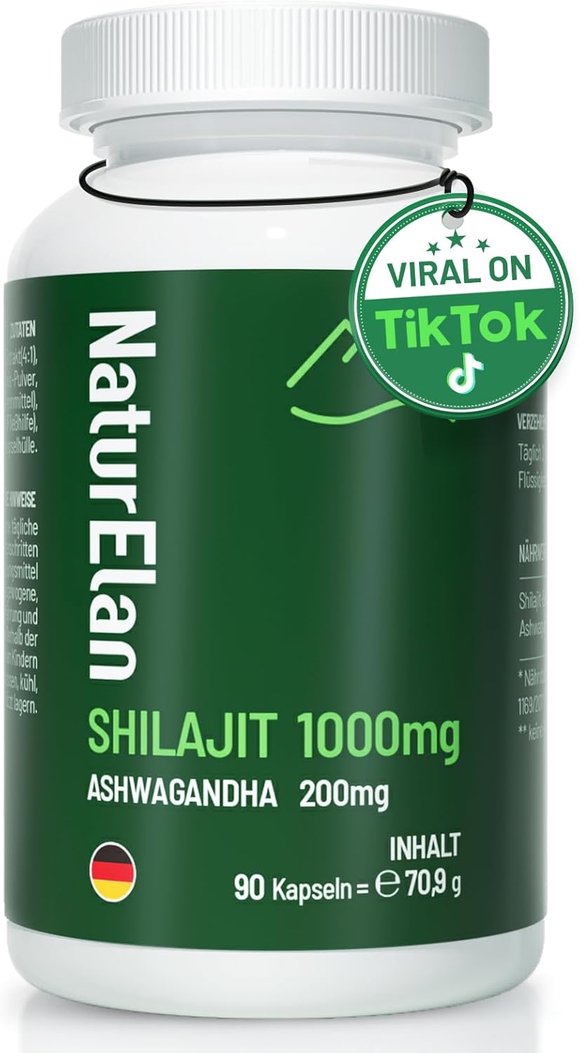 Shilajit kapseln Original Himalaya Mumijo - 1000mg pro Tagesdosis, mit Ashwagandha, vegan & laborgeprüft