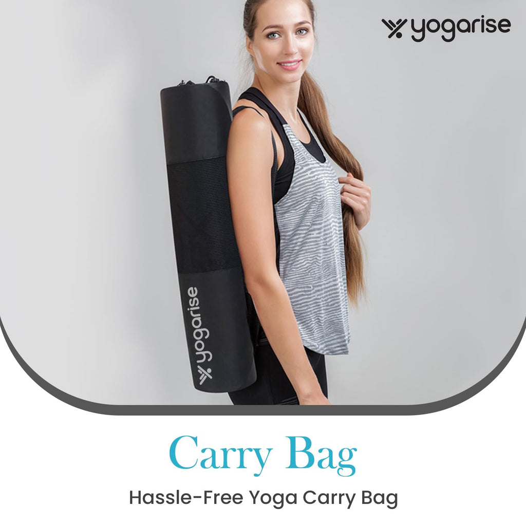 Yogarise 6mm Perfumed TPE Yoga Mat with Mandala Print and Carry Bag for Men and Women, Non-Slip Texture, Extra Wide & Thick TPE Exercise Mat For Home, Sweat-Resistant (Green)