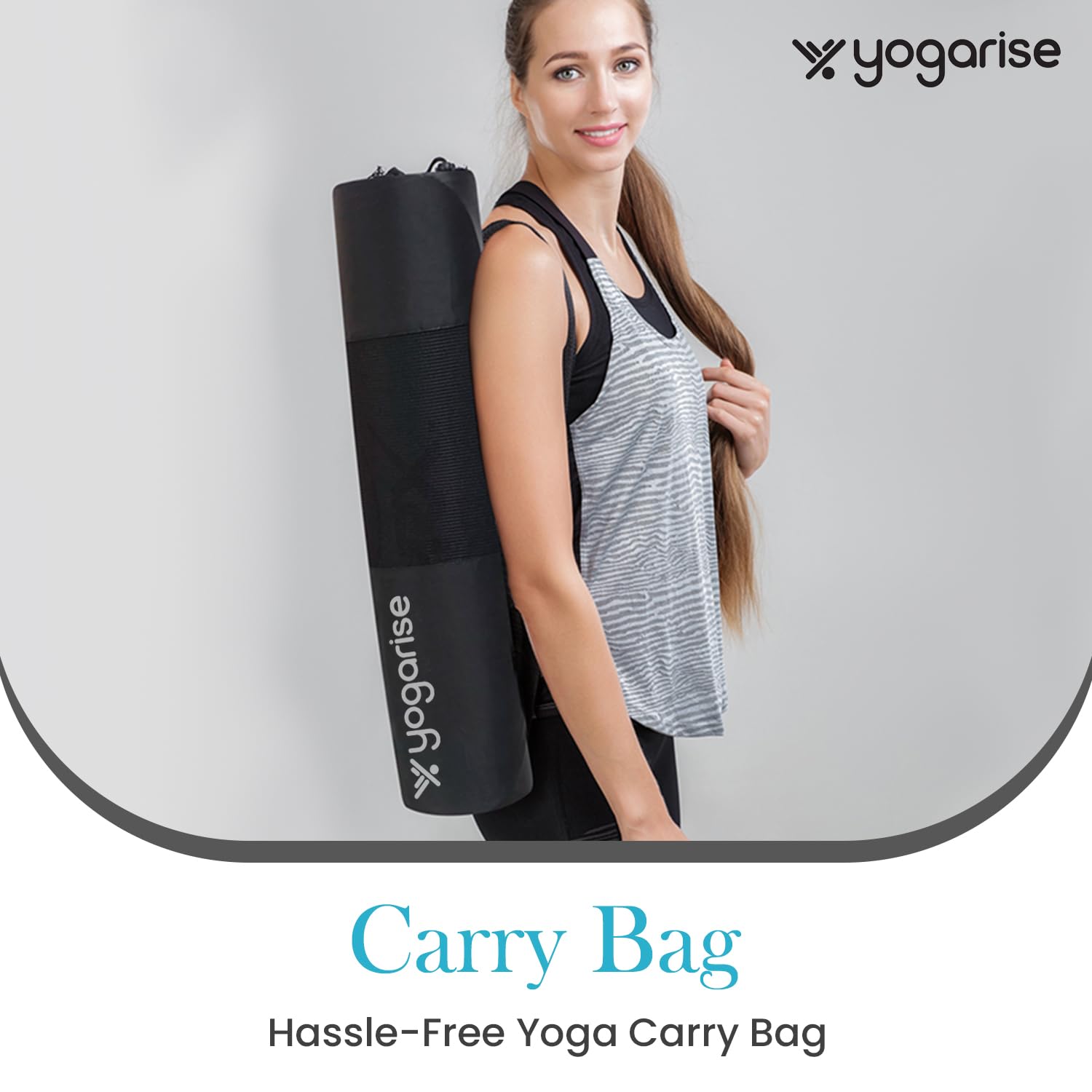 Yogarise 6mm Perfumed TPE Yoga Mat with Mandala Print and Carry Bag for Men and Women, Non-Slip Texture, Extra Wide & Thick TPE Exercise Mat For Home, Sweat-Resistant (Green)