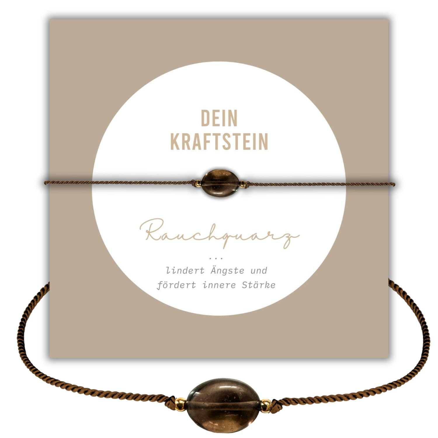 happymaker - Rosenquarz Armband Damen, handgemacht in Deutschland, Edelstein Armband rosa mit vergoldeten Perlen, Geschenkverpackung als Kraftgeber Geschenk für Frauen und Mädchen
