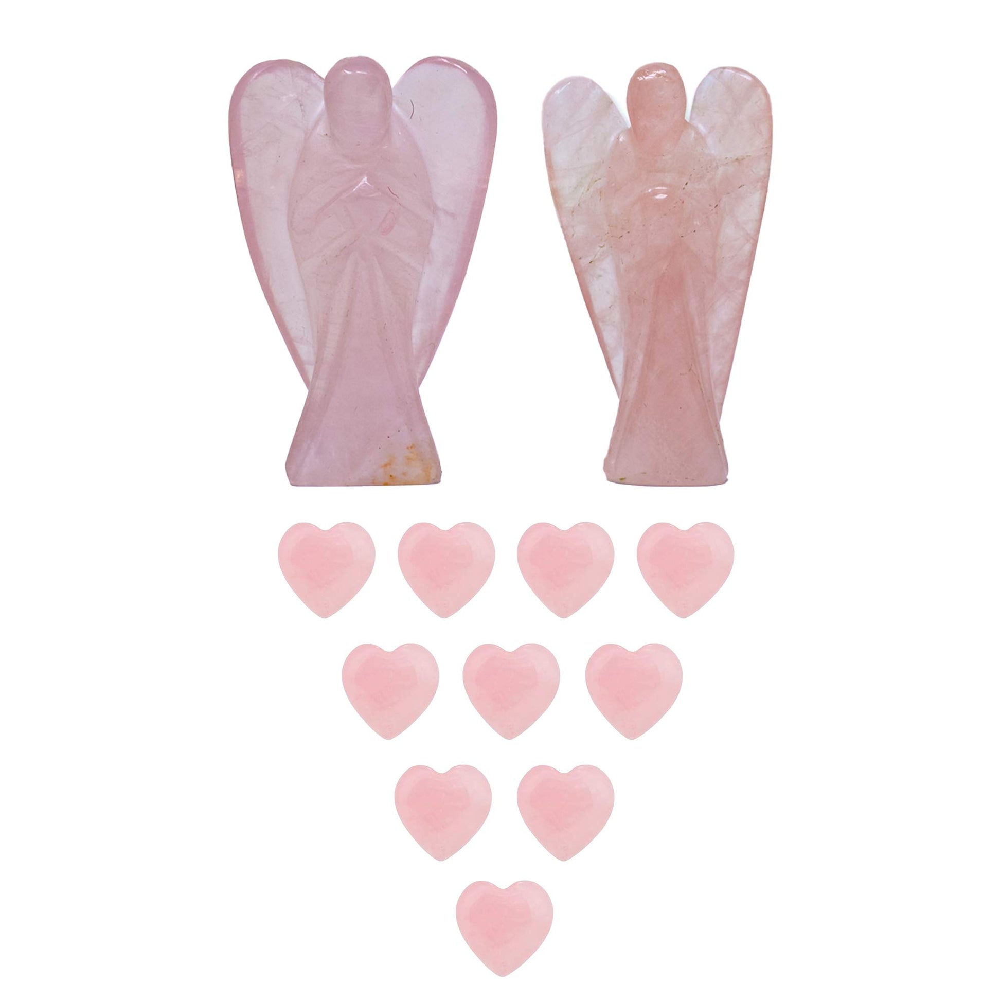 Wonder Care Pocket Guardian Angel Crystal Natural Gemstone Reiki Healing Energy Carved Statue Chakra Balance Meditation Aesthetic 1.5-2 Inch Pack of 2