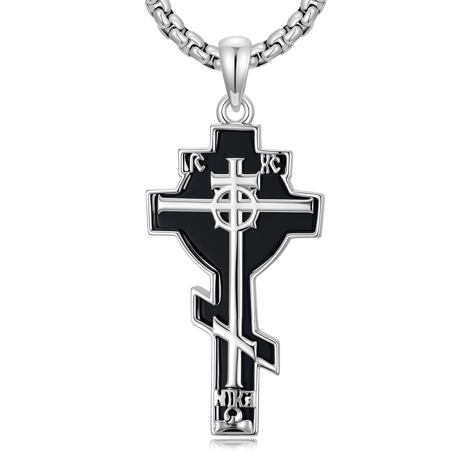ROMANTICWORK Kreuz Kette 925 Sterling Silber Kreuz Halskette Kreuz Anhänger Christlicher Religiöser Gotischer Kreuz Schmuck Geschenke für Herren Männer Damen