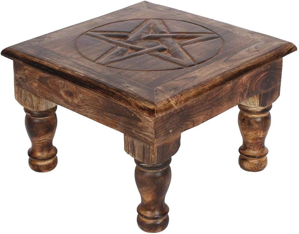 something different IN_24928 Altar Table | Pentagram Design | Wood | 1 Piece 1880 g Brown