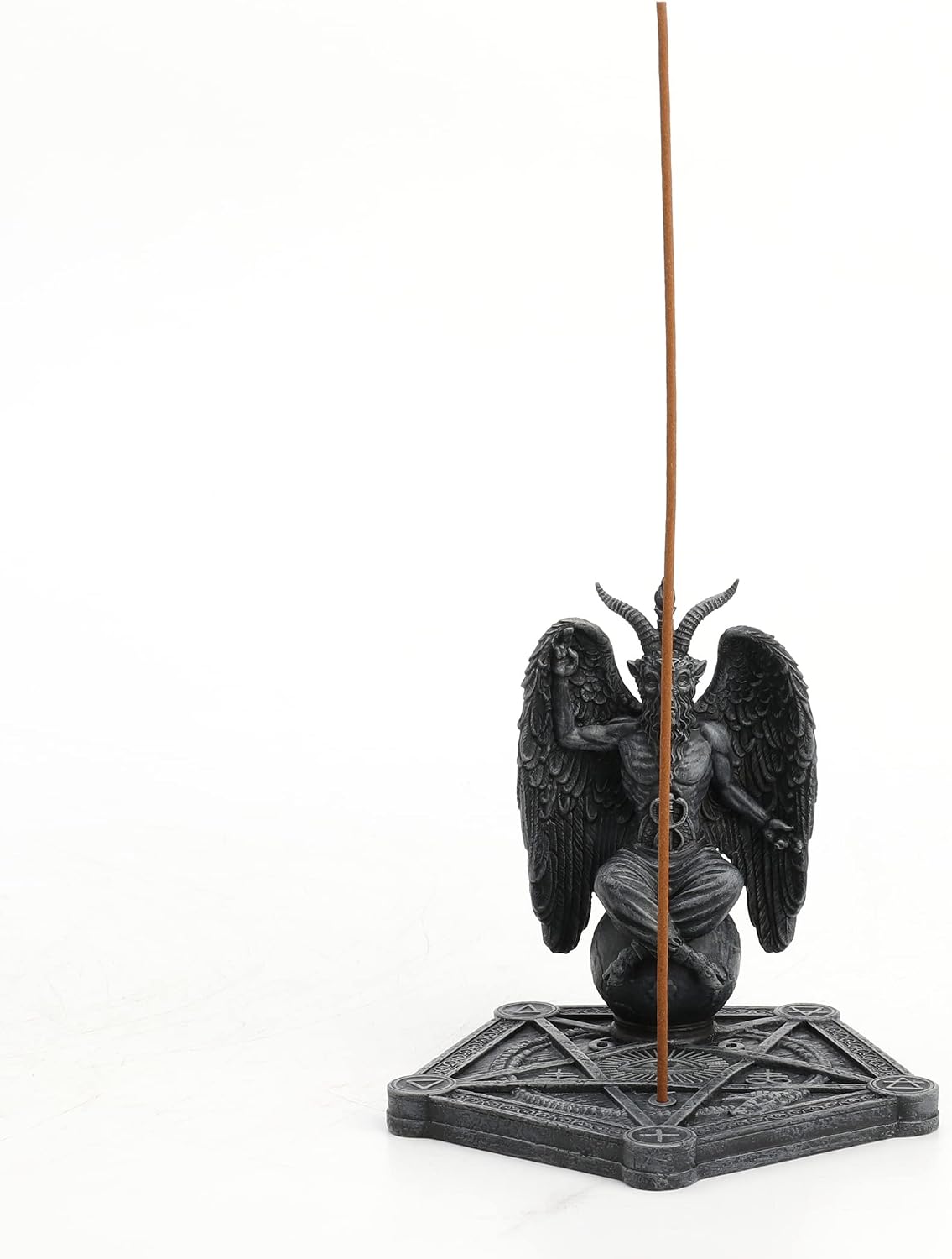 Veronese Design 4 1/2 Inch Baphomet Pentagram Incense Stick Burner Resin Sculpture