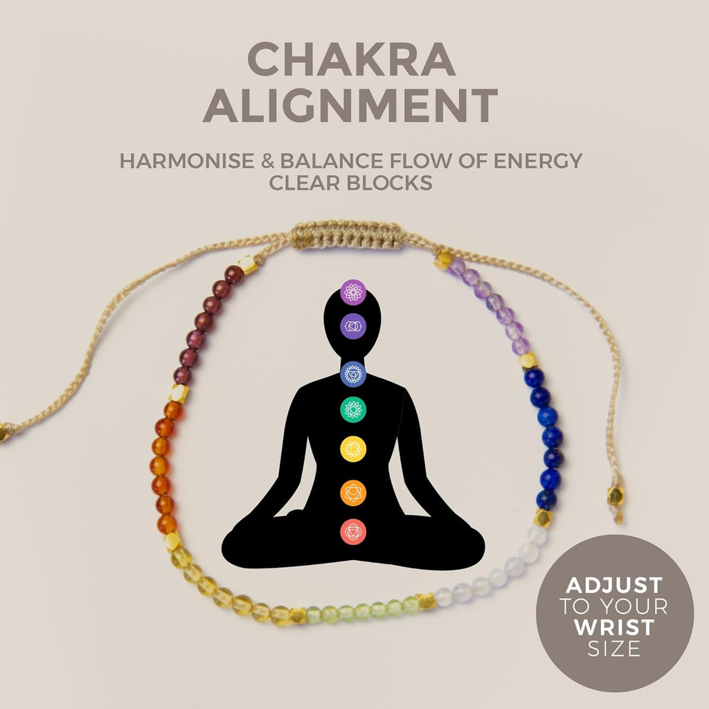 BALIPURA Multi-Chakra Armband für Frauen - Heilkristall & Naturstein Schmuck - Personalisierte Geschenke für Frauen mit winzigen 2mm Perlen in 925er Sterling Silber