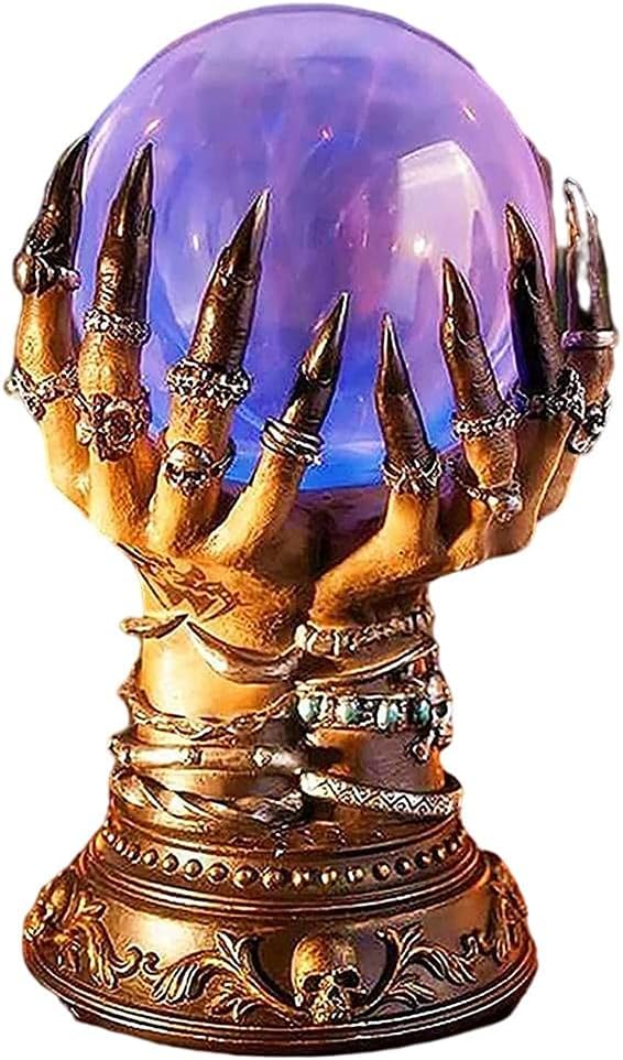 GDZTBS Halloween Kristallkugel Hexe Himmlische Kristallkugel Berührungsempfindliche Glas Blitzkugel Magische Kristallkugel Blinkende Kristallkugel für Halloween Dekoration