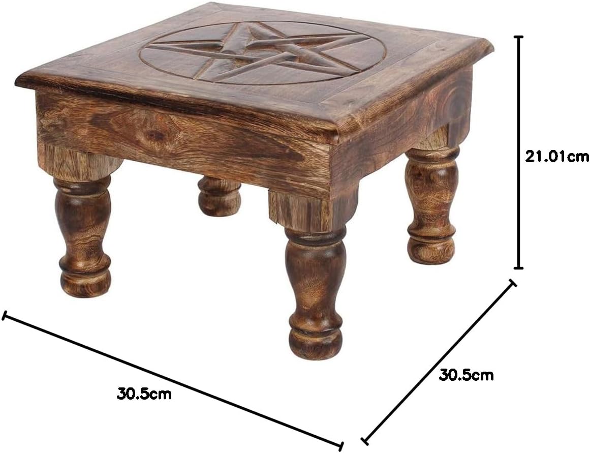 something different IN_24928 Altar Table | Pentagram Design | Wood | 1 Piece 1880 g Brown