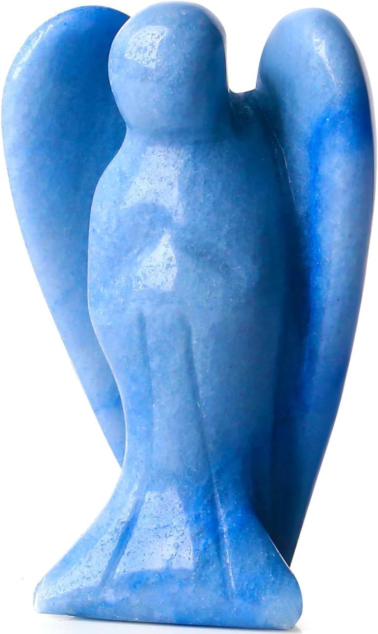 XIANNVXI Guardian Angel Crystals Blue Sodalite Angel Figure Healing Crystal Gemstones Polished Stones Statue Reiki Angel Figure Guardian Angel Gift