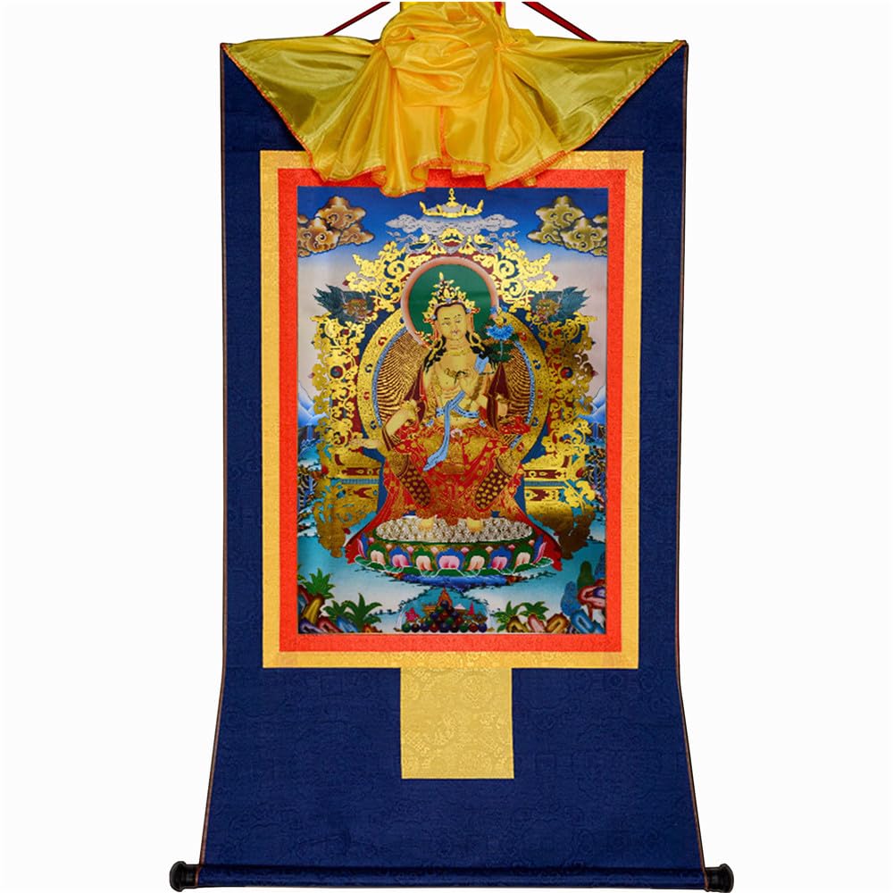 Gandhanra Green Tara Thangka Tibetan Thangka Art - Hot Stamped Buddha Tapestry for Zen Home Decor, Meditation, Spiritual Relaxation, and Peace