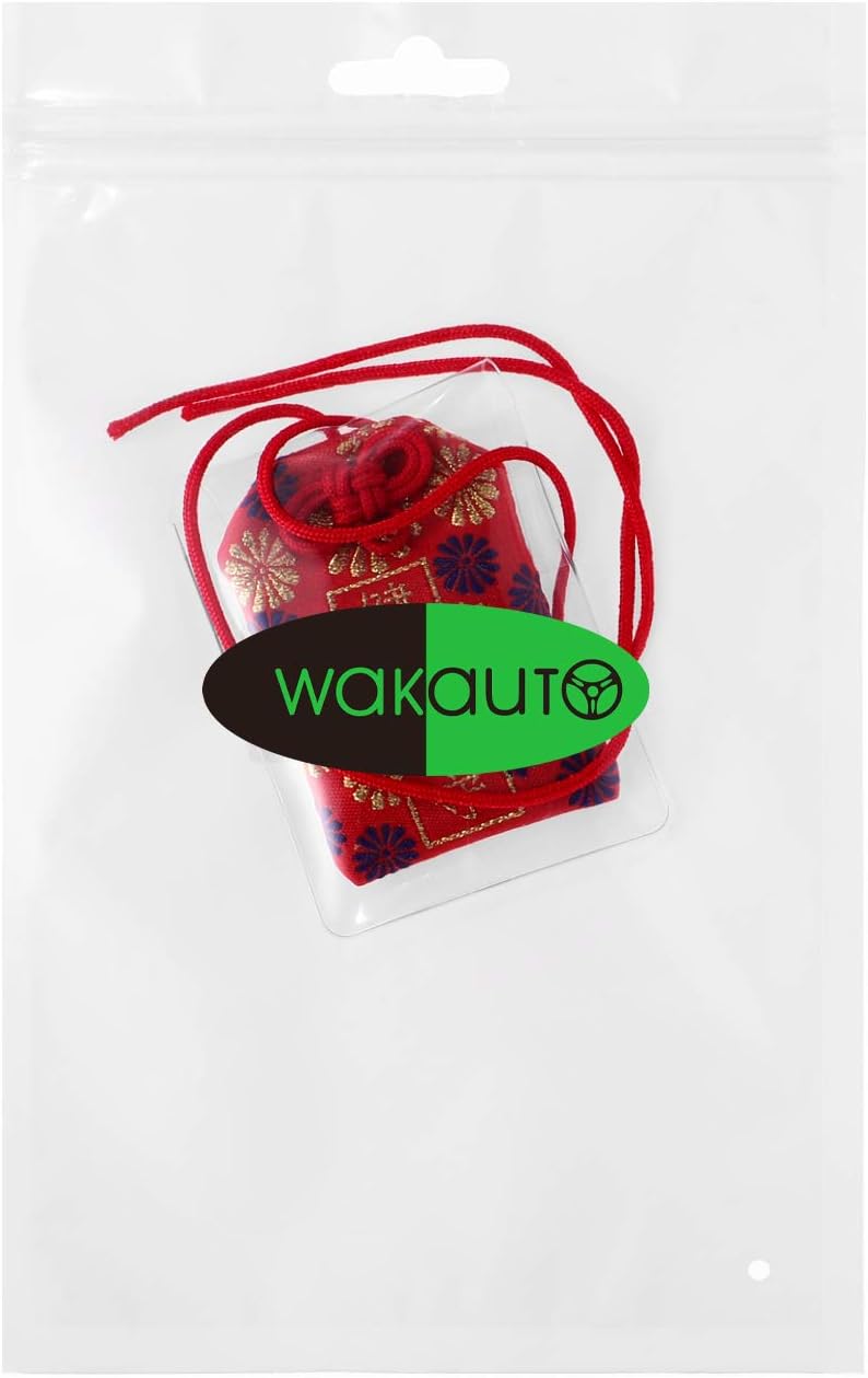 Wakauto Omamori Charm Japanese Shrine Lucky Amulet Blessing Bag for Good Health (Red)