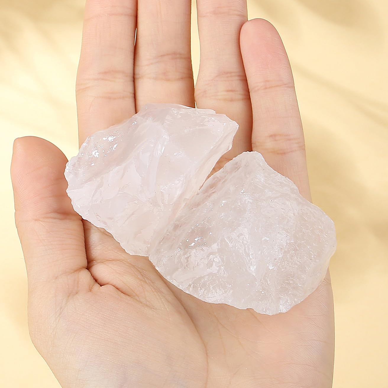 XIANNVXI Bergkristall Große Rohstein Naturstein Bergkristall Stein Echt Rauher Kristalle Klarer Quarz Steine Reiki Premium Wasserstein Meditation Zubehör Esoterik Geschenke 4.5–5.5 cm,1PC