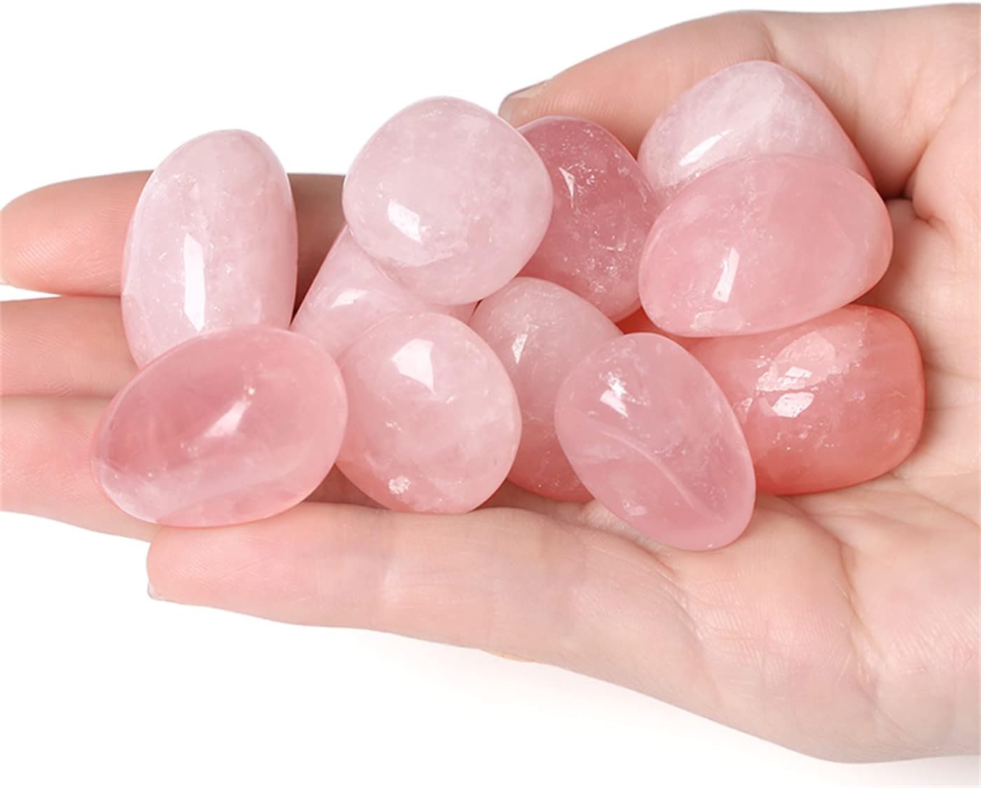 Rose Quartz Tumbled Polished Natural Healing Crystals Stones Bulk Rocks Stones Crystal for Energy Reiki Tumbling Cabbing Balancing Decoration Gemstones Crystal Healing Meditation Therapy Gift 100g