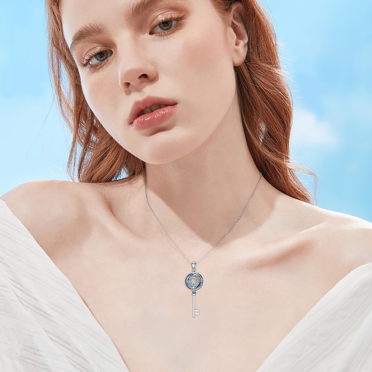 Schlüssel Amulett Halskette 925er Sterlingsilber Allah Hekate Dreifachmondgöttin Tetragrammaton Anhänger Halskette Schlüssel Wicca Heidnischer Pentagramm Schmuck Geschenke Für Frauen