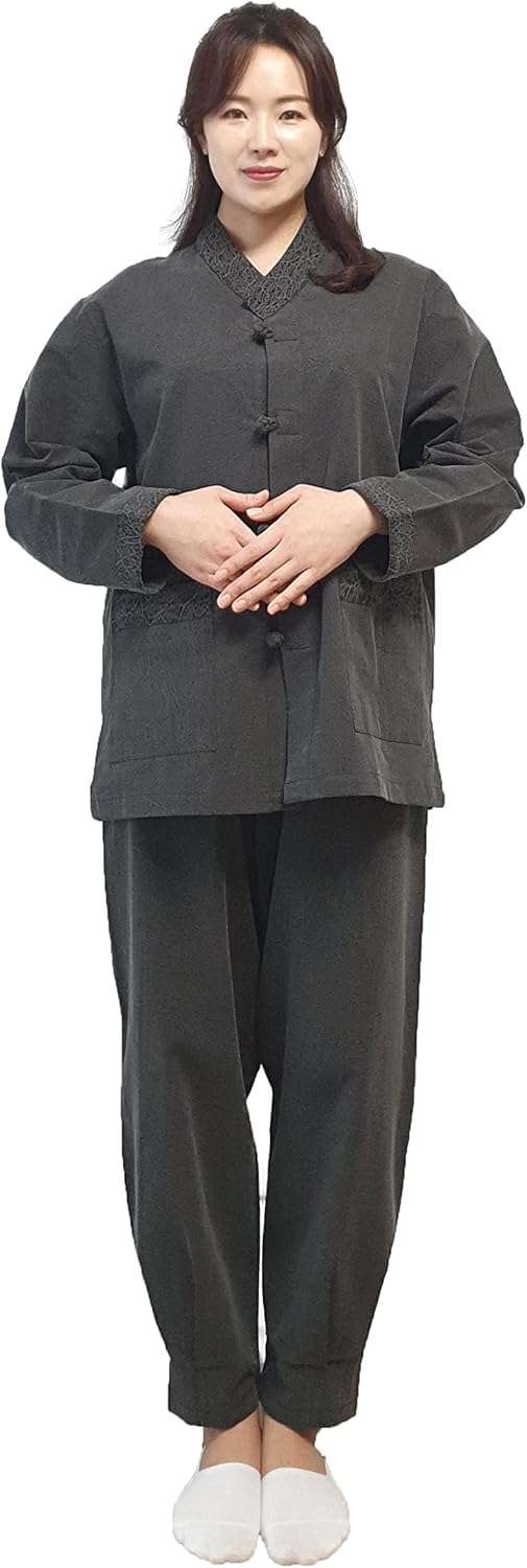 ILLANG Unisex Hanbok Set, Korea Traditional Clothing, BTS Casual Hanbok for Yoga and Meditation, Temple Clothes