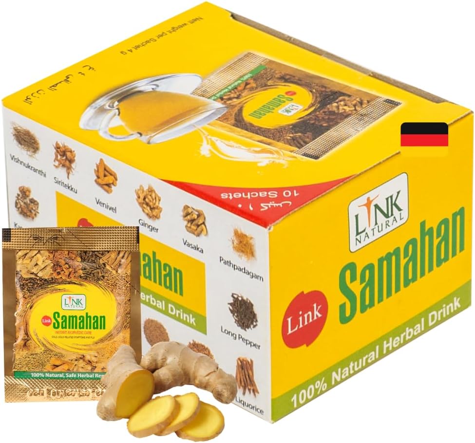 Link Natural Samahan Tee – Direktversand aus Deutschland – 100% Authentischer Ayurvedischer Kräutertee – 25 Beutel (100g)