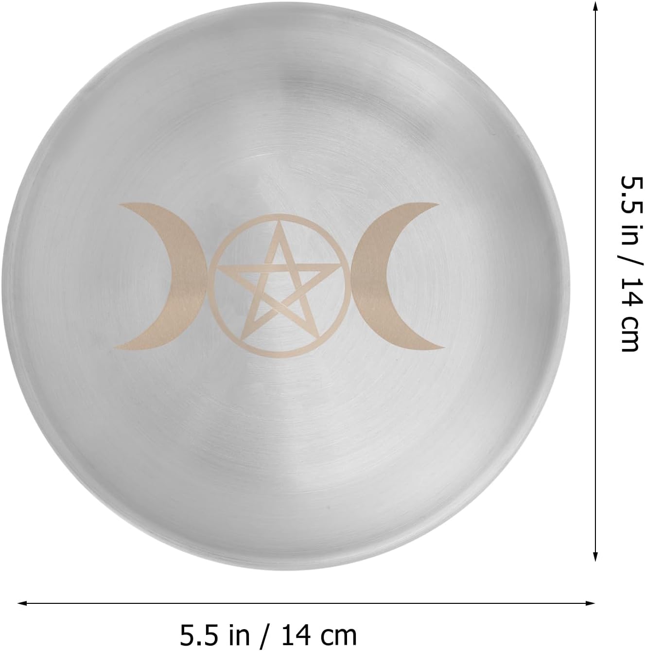 Pentagram Candle Holder Stainless Steel Altar Tray Decorative Candle Plate for Wicca Tarot Ritual Plate Elegant Tray as Table Centre