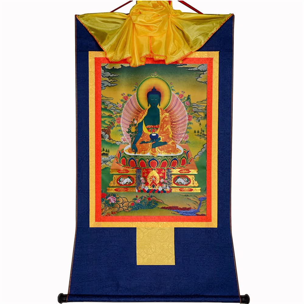 Gandhanra Green Tara Thangka Tibetan Thangka Art - Hot Stamped Buddha Tapestry for Zen Home Decor, Meditation, Spiritual Relaxation, and Peace