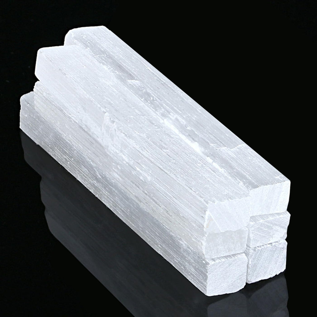 6 PCS 4" Selenit Stein in Bulk, Groß Selenit Kristalle, Edelsteine, Heilsteine für Hexerei Zeremonie, Reiki und Chakra Balancing