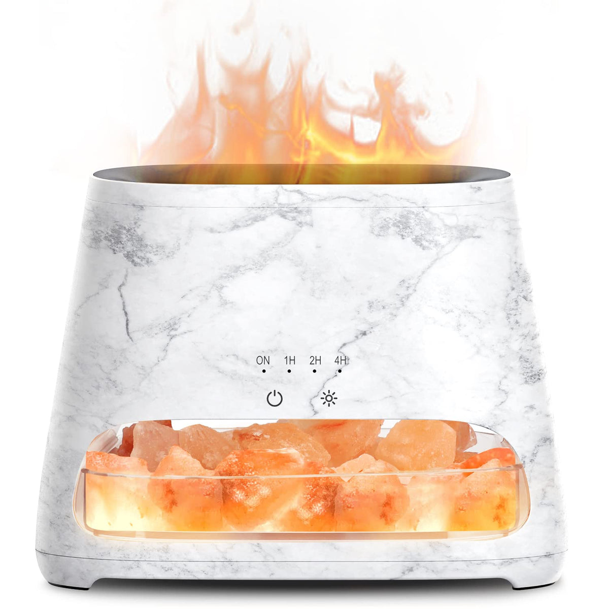 SALKING 2-in-1 Himalayan Salt Lamp Diffuser, Cool Mist Humidifier, Aromatherapy & Himalayan Salt Therapy, 100% Pure Himalayan Salt, Ultrasonic Essential Oil Diffuser with Ambient Glow, 150ml (Dark)