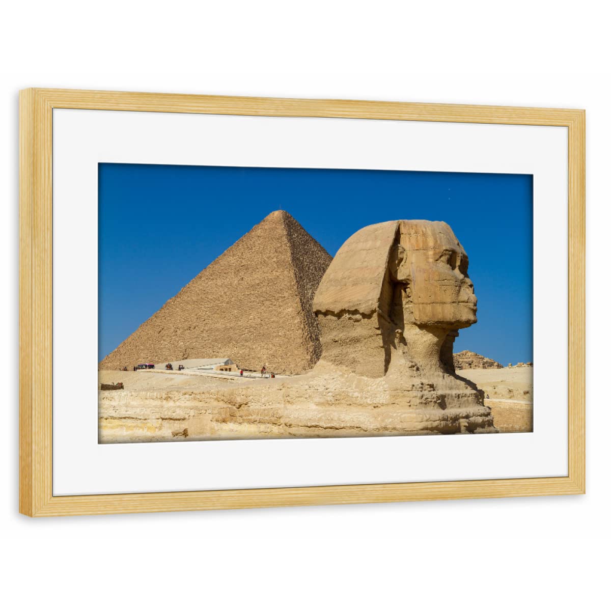 artboxONE Poster mit Rahmen Gold 30x20 cm Die große Sphinx von Gizeh von Die Welt Tanzt Farben - gerahmtes Poster