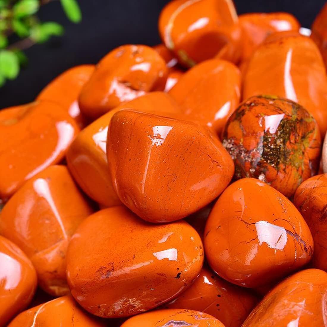 Red Jasper Healing Crystal Stones 1.25-2.0 Inch Large Reiki Healing Stones Natural Tumbled Polished Stones for Energy Witchcraft Therapy Meditation