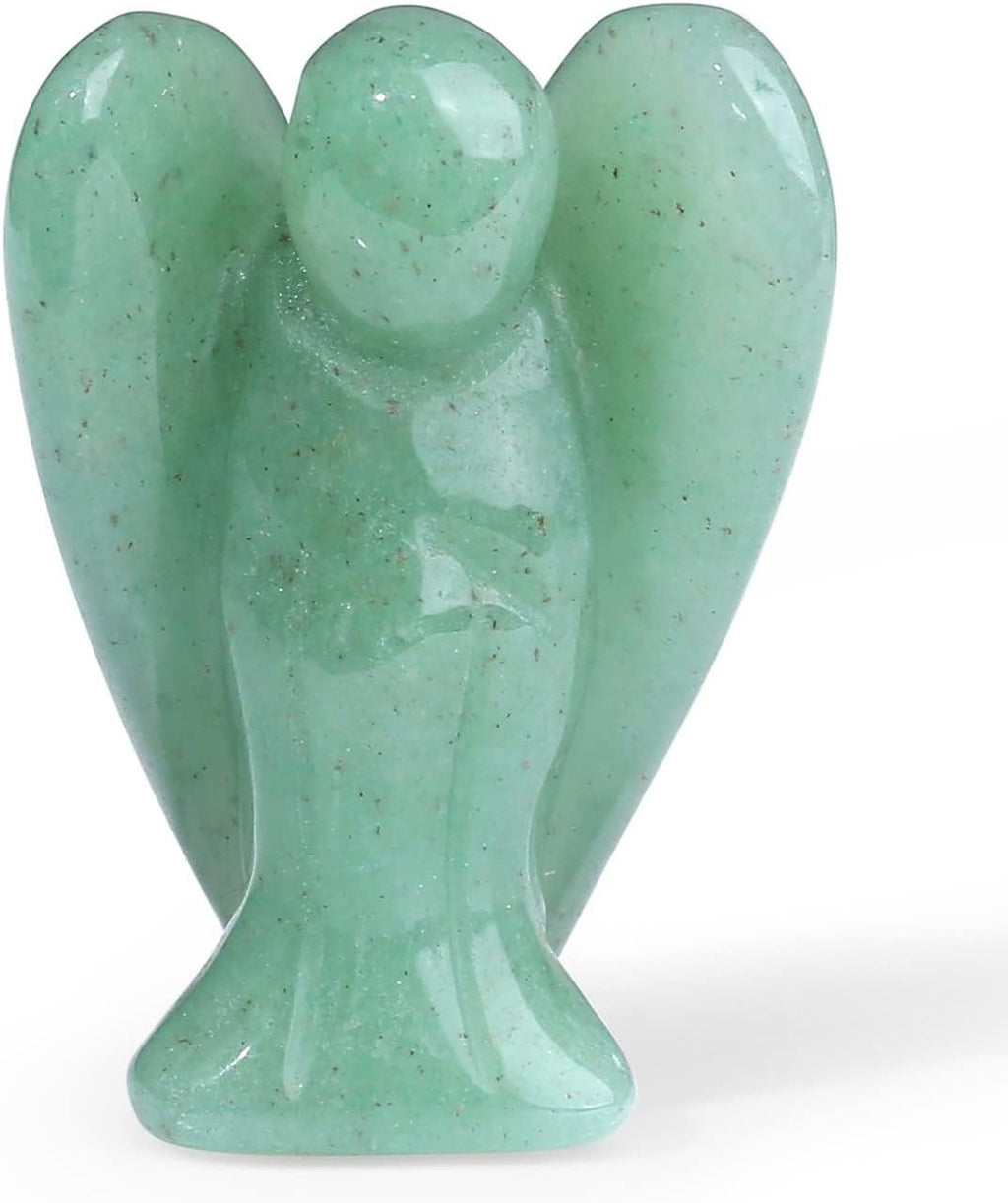 XIANNVXI Green Aventurine Guardian Angel Crystals Angel Figure Healing Crystal Gemstones Polished Stones Statue Reiki Angel Figure Guardian Angel Gift
