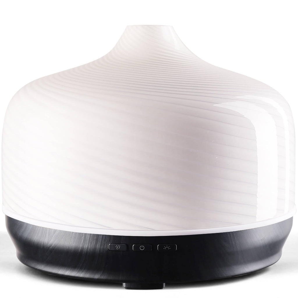 Porseme Aroma Diffuser 500ml, Handgeblasen 3D Glas Luftbefeuchter, Ultraschall Aromatherapie Öle Diffusor mit 7 farbigem LED Licht,Diffusor für Ätherische Öle Letzte 15-21 Stunden,BPA Frei für Wohnung