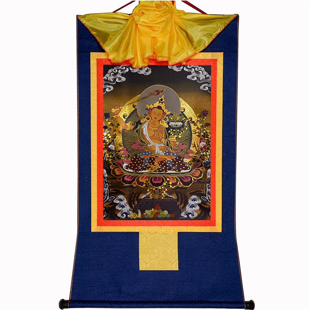 Gandhanra Green Tara Thangka Tibetan Thangka Art - Hot Stamped Buddha Tapestry for Zen Home Decor, Meditation, Spiritual Relaxation, and Peace