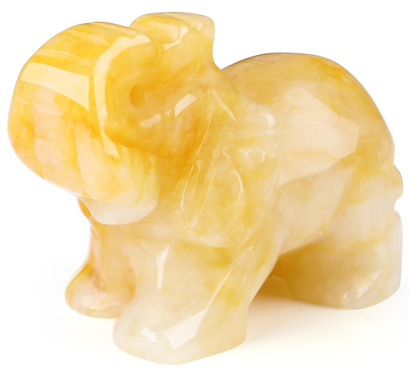 QINJIEJIE Amethyst Elephant Decor Statue Crystals Healing Stones Crystal | Pocket Figurines Cute Ivory Wedding Anniversary Sculpture Gemstones Home Office Desk Purple Decor Elephant Gifts for Women