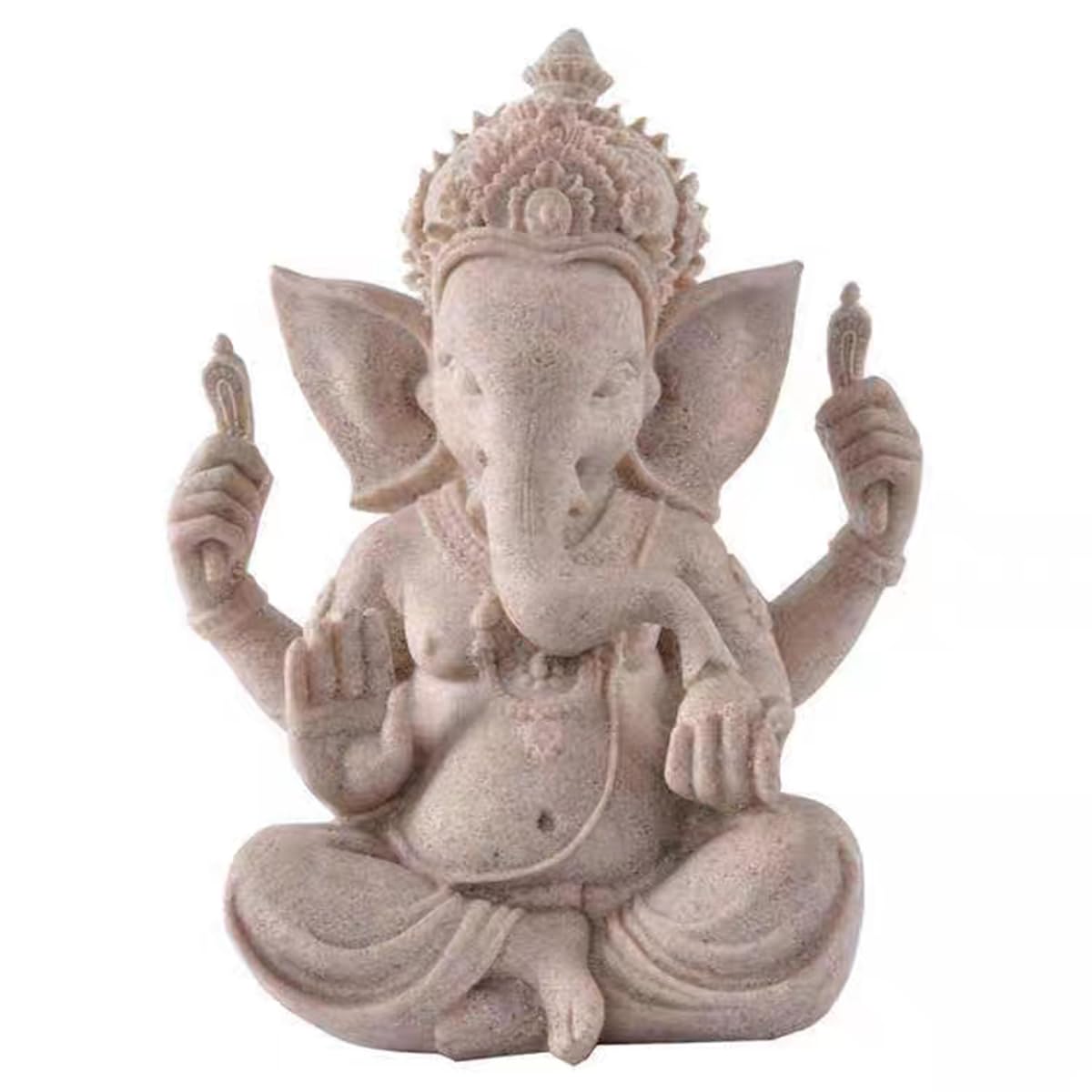 Ganesha Buddha Statue,Buddha Figur,Deko Statue,Deko Wohnzimmer,Indische Ganesha, Home Store Dekoration(9.5cm/Weiss)