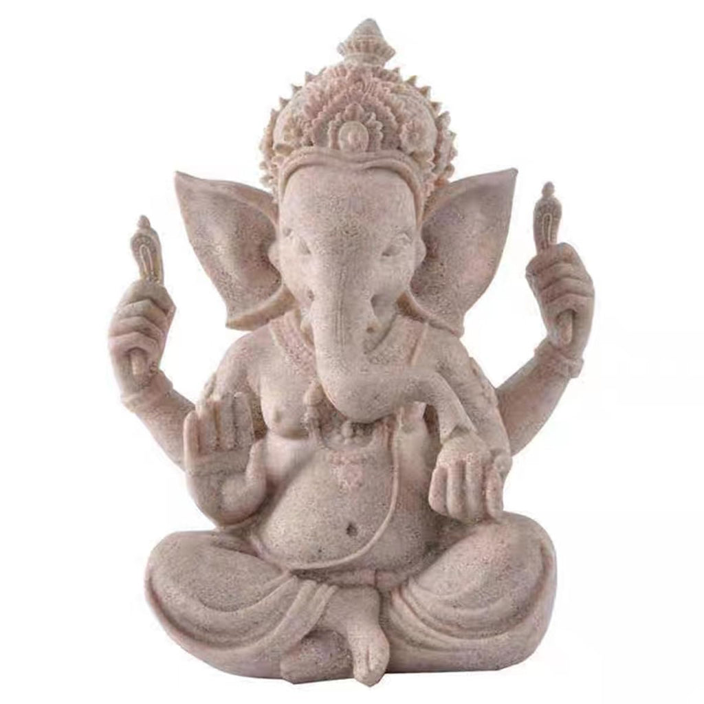 Ganesha Buddha Statue,Buddha Figur,Deko Statue,Deko Wohnzimmer,Indische Ganesha, Home Store Dekoration(9.5cm/Weiss)