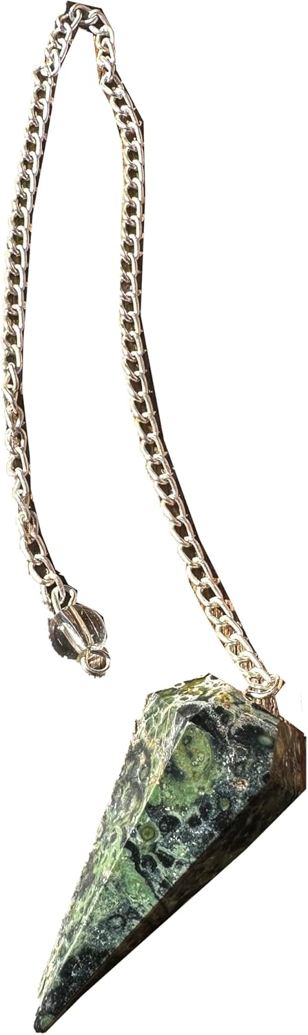 Natural Stone Jasper Kambaba Crystal Pendulum Hexagonal Vintage for Radiesthesia Chakra Pendulum Reiki Fortune Telling (Jasper Kambaba)