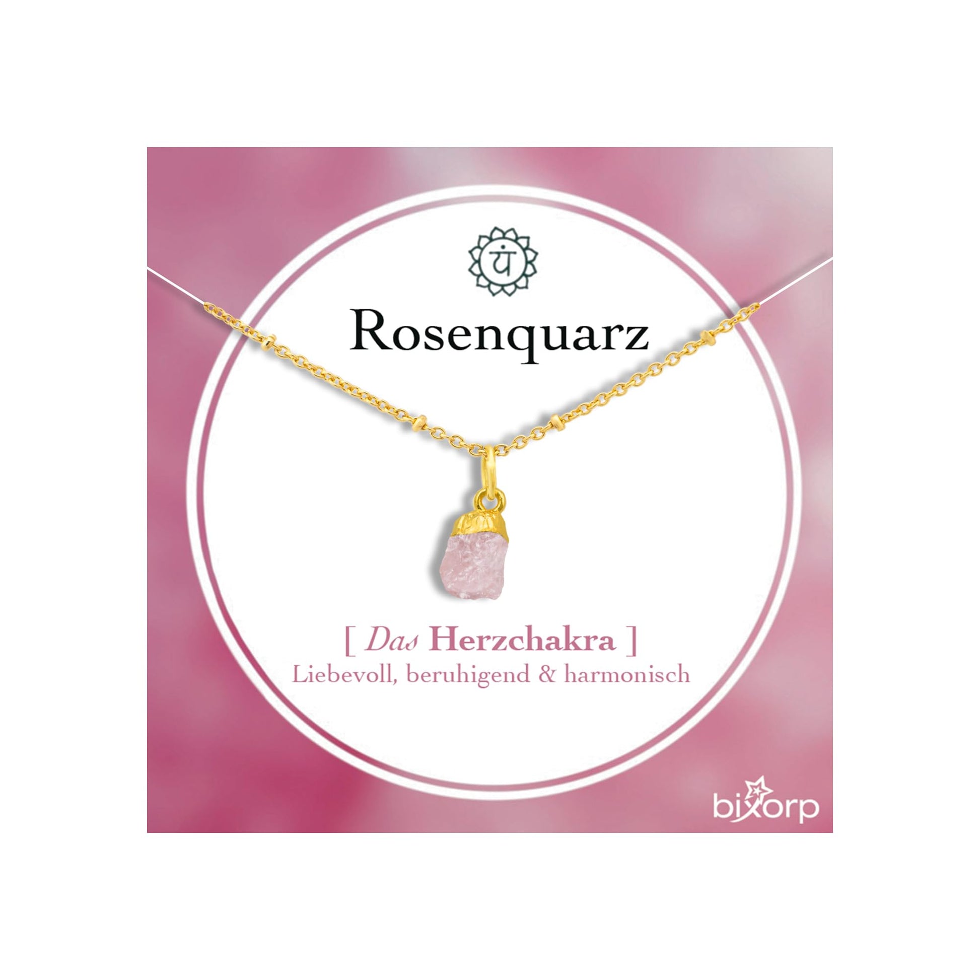 Chakra-Halskette aus rohen Edelsteinen mit 18 Karat Goldplattierung - Edelstahl - 36cm + 8cm verstellbar