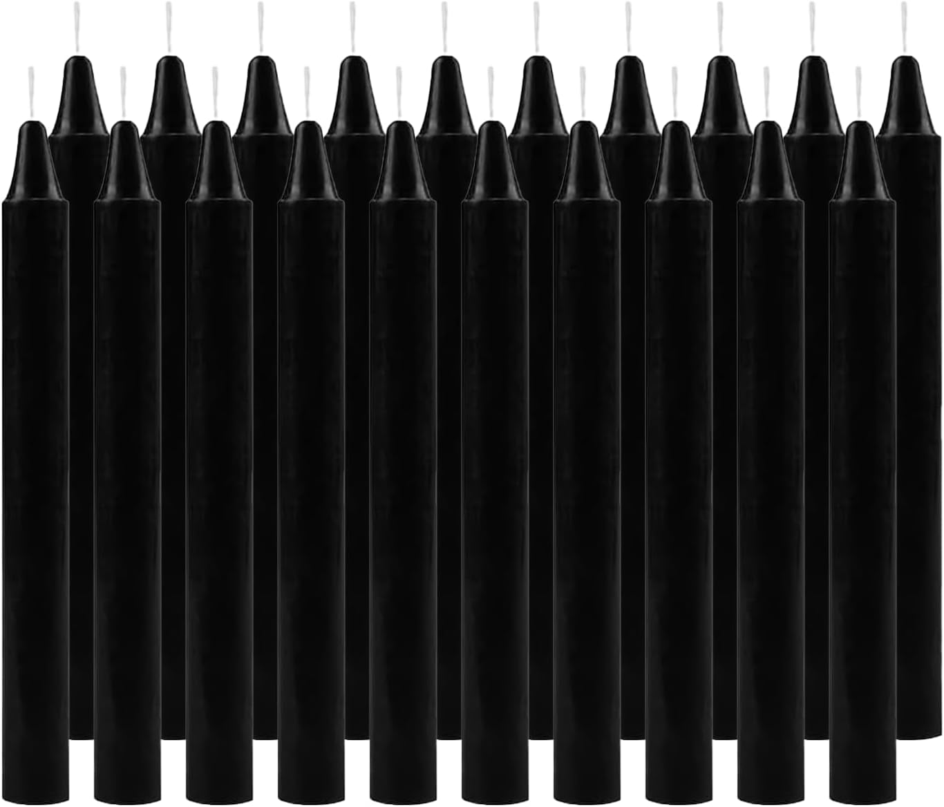 20 Taper Candles, Premium Black Candles, Black Candles, Diameter 1.8 cm, 20 cm, Taper Candles Black Long, Odourless Taper Candle for Table Decoration, Banquet, Wedding