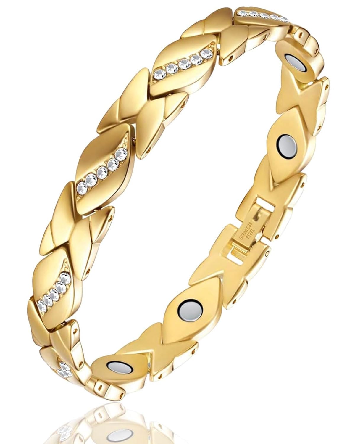 TPZORJX Magnetic Bracelet Women, Copper Bracelet Women's Health, Lymphatic Drainage Magnetic Bracelet Women Ultra Strong Magnets Titanium Steel Magnetic Adjustable Lymph Bracelet