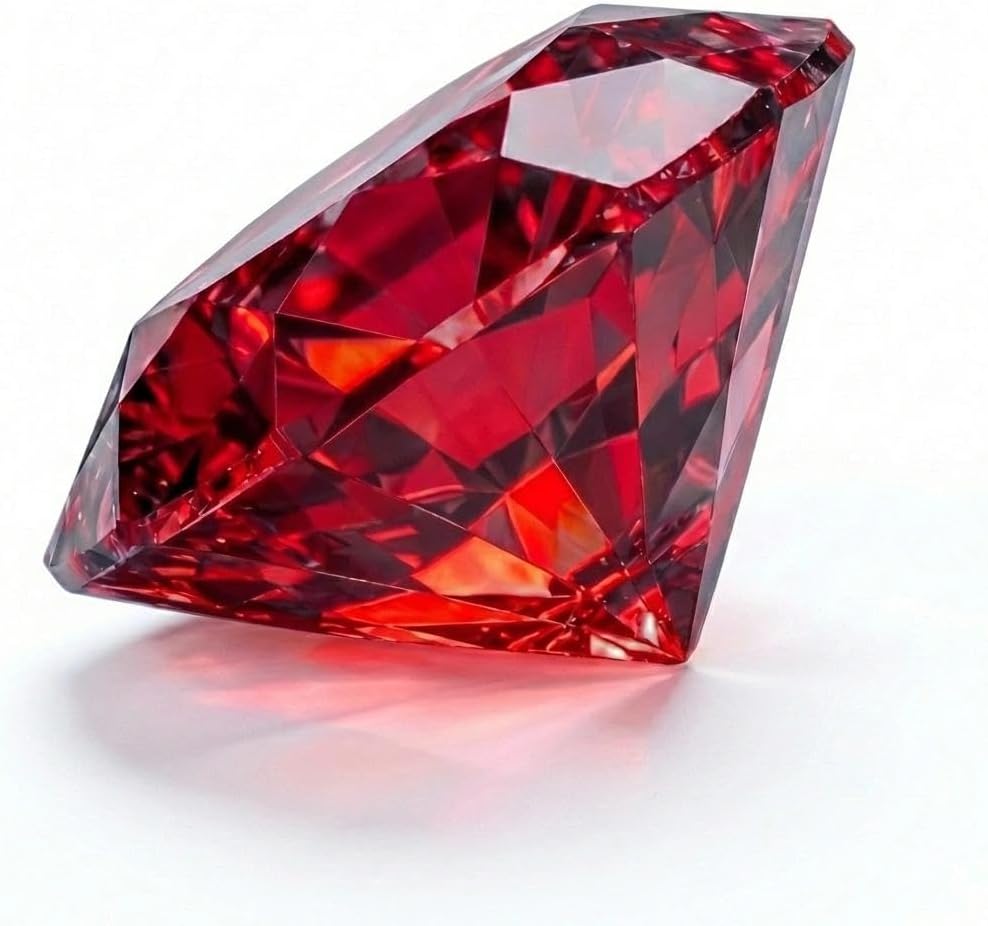 Rubin Stein, Künstlicher Ruby im Labor Gezüchtet, Rubinrot, 0,5–2,0 ct, Runder Brillantschliff, AGL-Zertifiziert, Loser Edelstein zur Schmuckherstellung (Ohrringe, Ringe, Halsketten)
