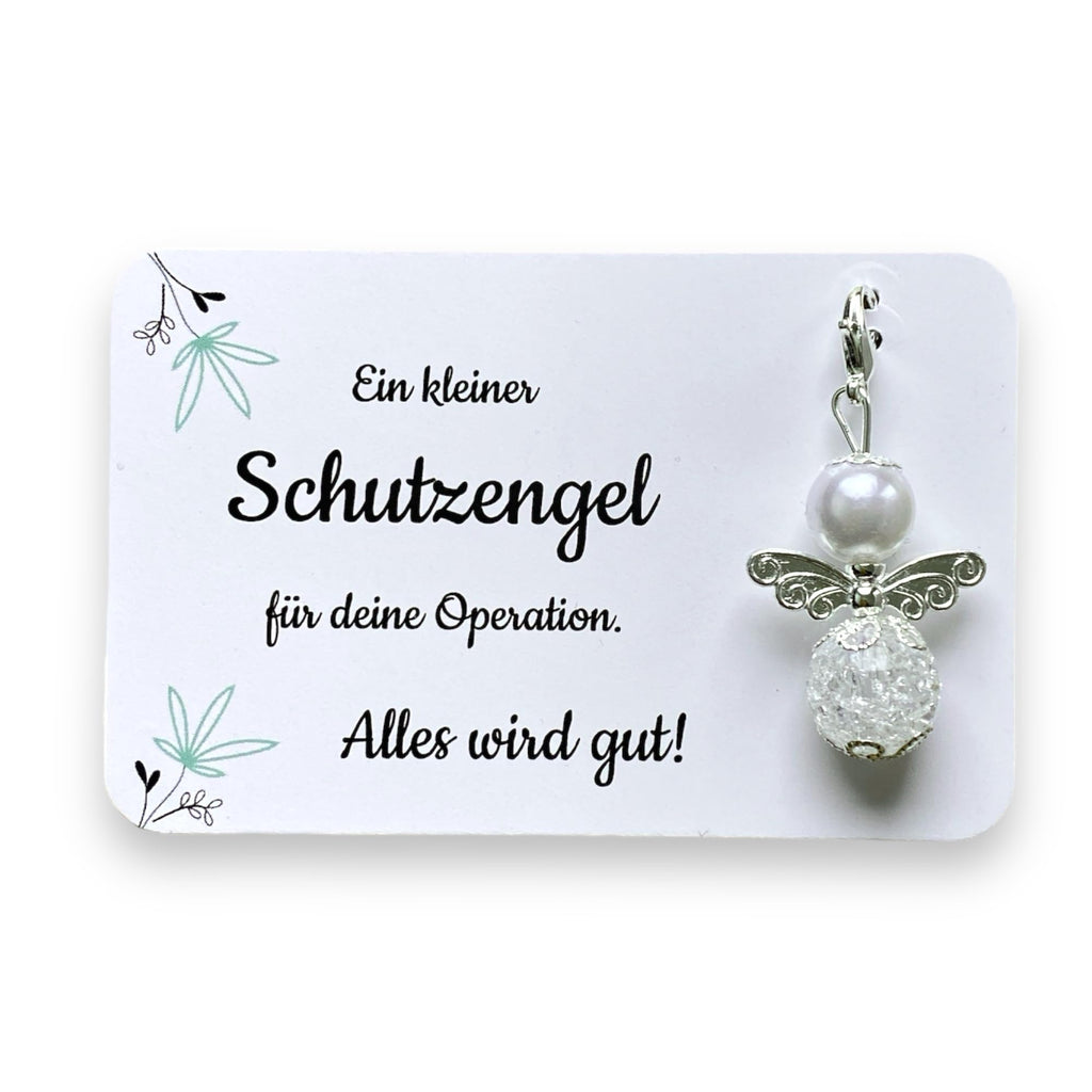 Guardian Angel Keyring for Operation - Alles wird gut - Lucky Charm Encouragement, Strengthening, Encouragement, Encouragement (Green)