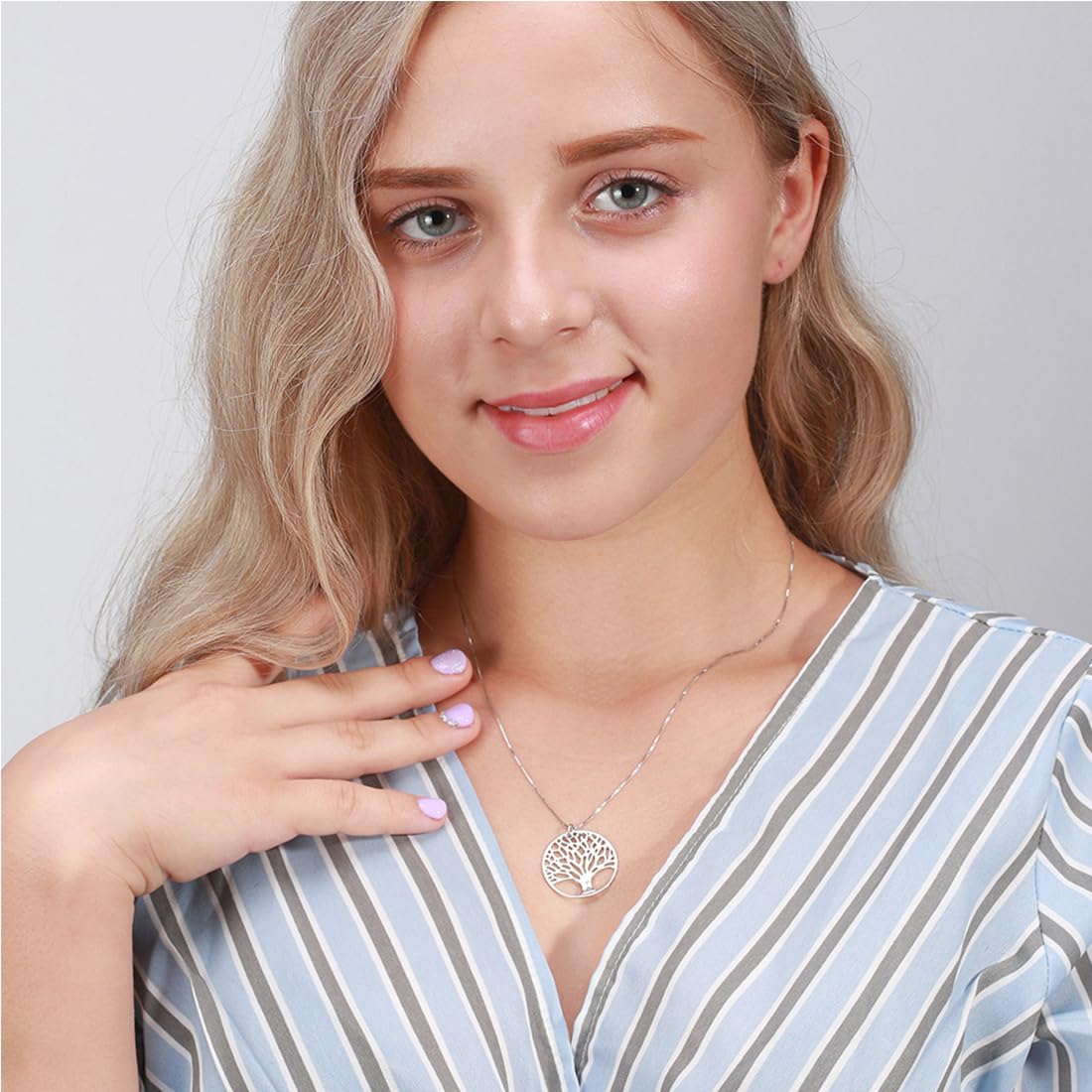 OPIURVY Lebensbaum Anhänger, 925 Sterling Silber Lebensbaum Kette, Baum des Lebens Kette, Damen Halskette Baum Des Lebens Geschenke für Frauen, Mutter, Schwester