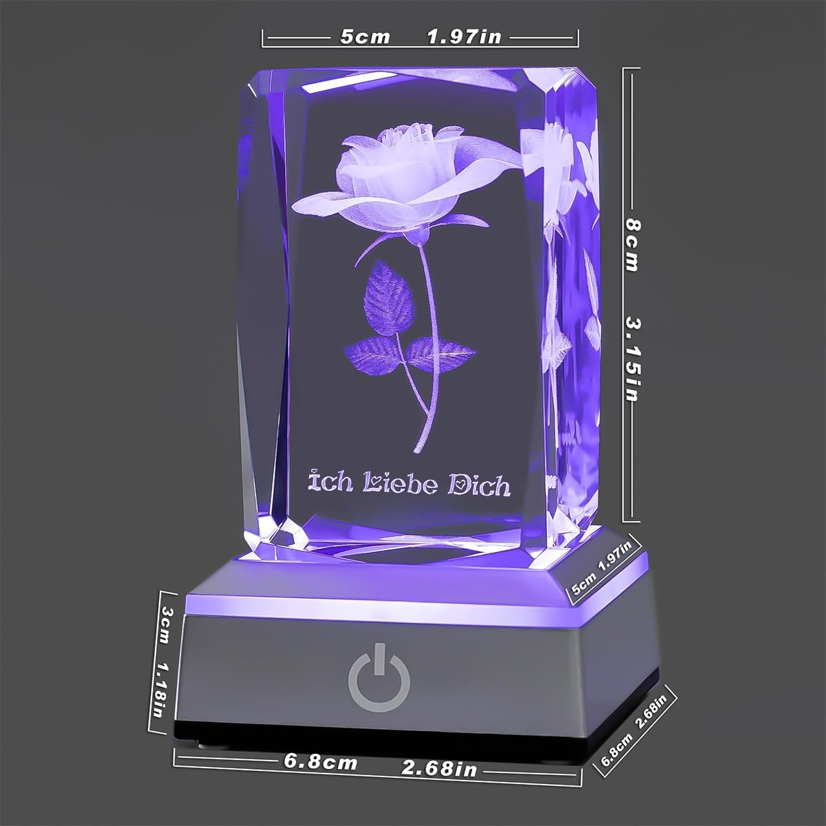 YANFEYHA 3D Rose Kristall Mehrfarben-Nachtlicht Ich liebe dich Decolamp,Muttertag Geschenk Ideen für Mutter Frau von Tochter Ehemann, Valentinstag Geburtstag Geschenk für Freundin Paar sie