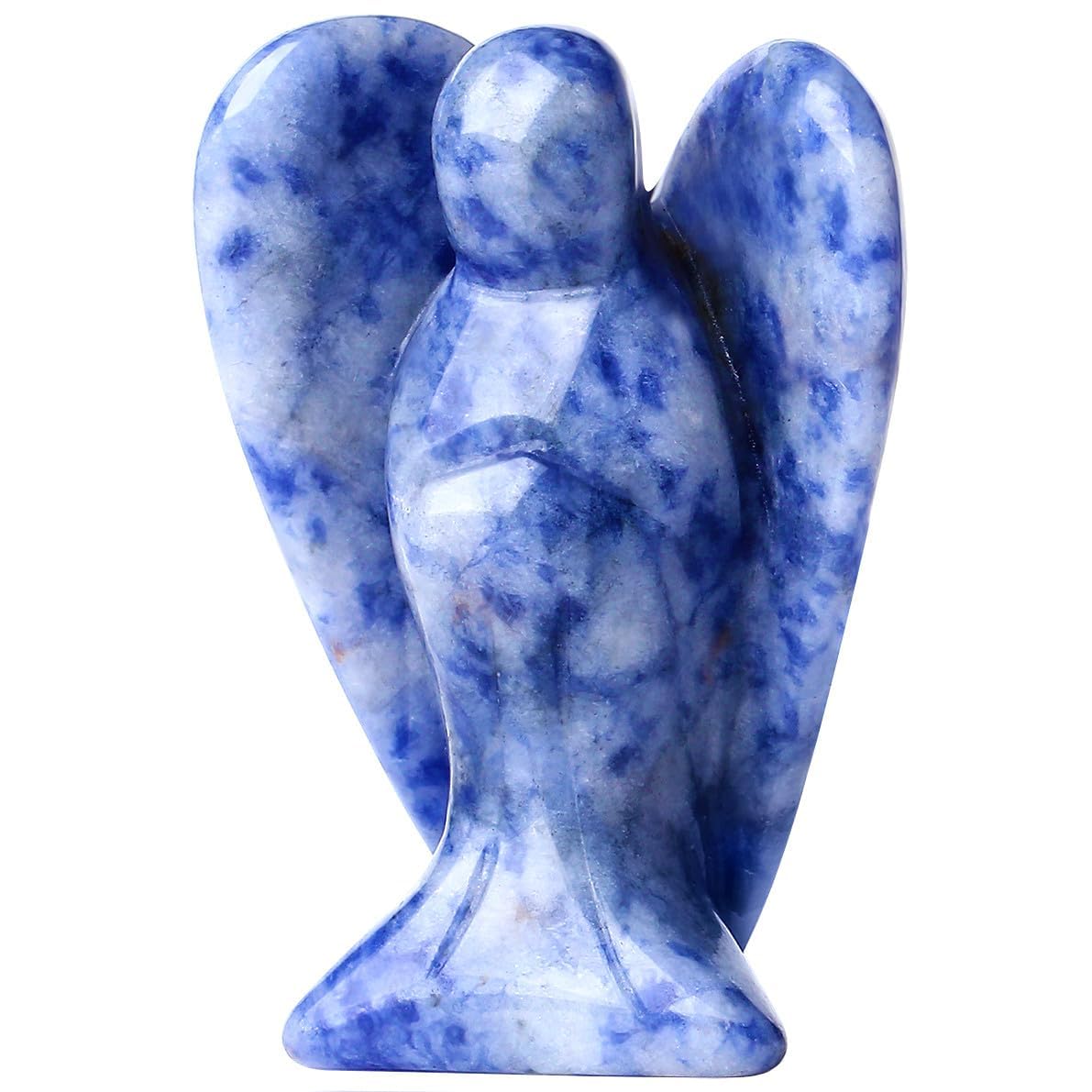 XIANNVXI Guardian Angel Crystals Blue Sodalite Angel Figure Healing Crystal Gemstones Polished Stones Statue Reiki Angel Figure Guardian Angel Gift