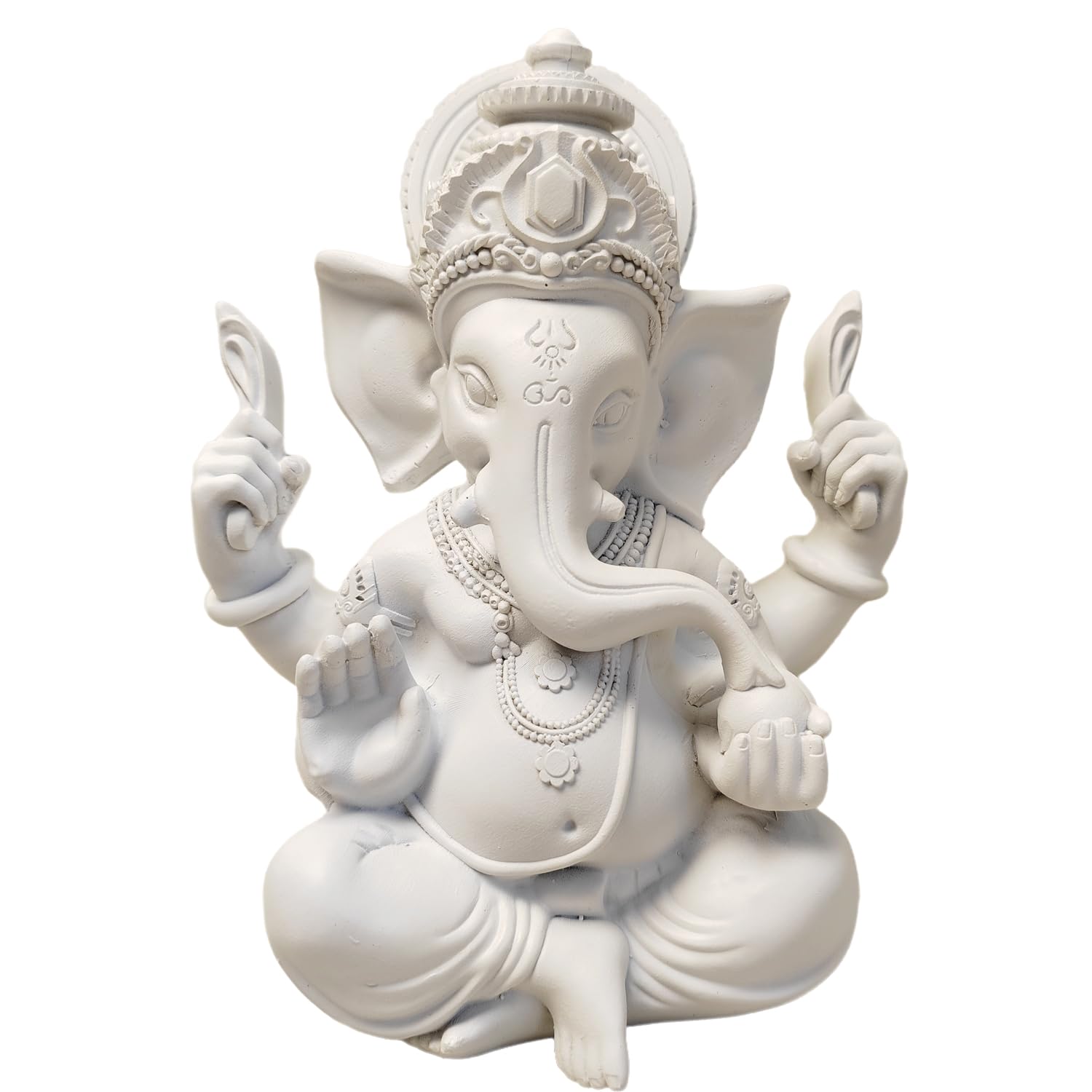 Ganesha Buddha Statue,Buddha Figur,Deko Statue,Deko Wohnzimmer,Indische Ganesha, Home Store Dekoration(9.5cm/Weiss)