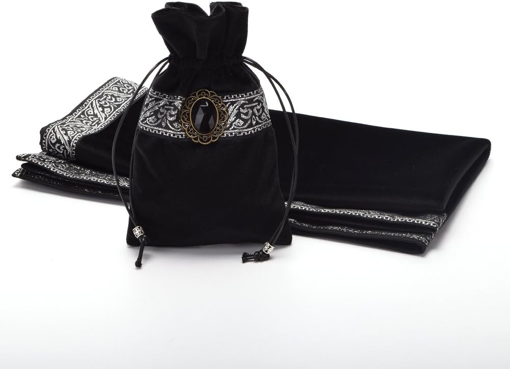BLESSUME Tarot Tischdecke Altar Tarot Tuch (Schwarz)