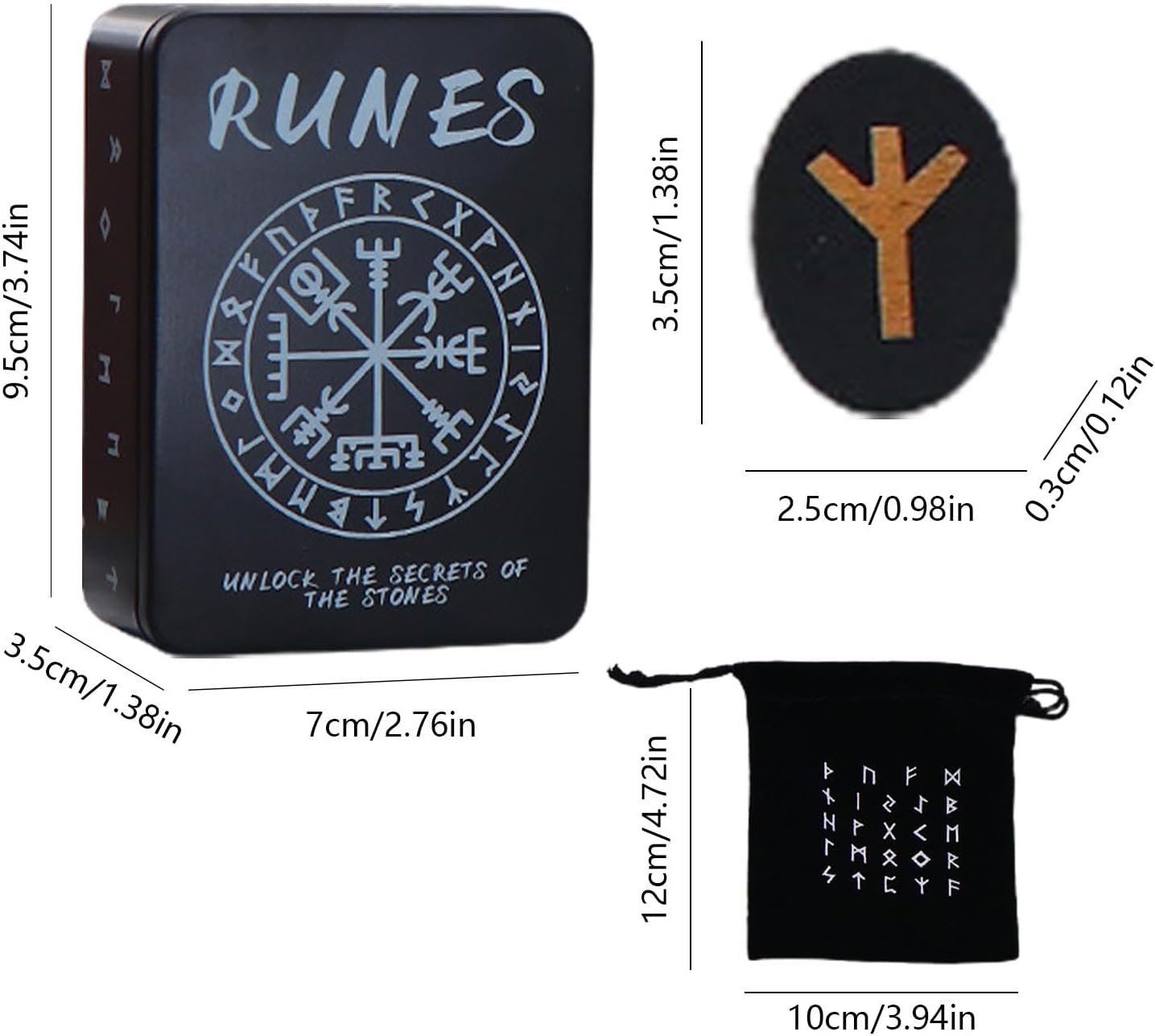 Fabixoin Witch Runes Set | Altar Divination Tools with Manual and Storage Bag, 25 Pieces Wooden Runes for Meditation, Spirituality, Entertainment, Witch Home Decoration