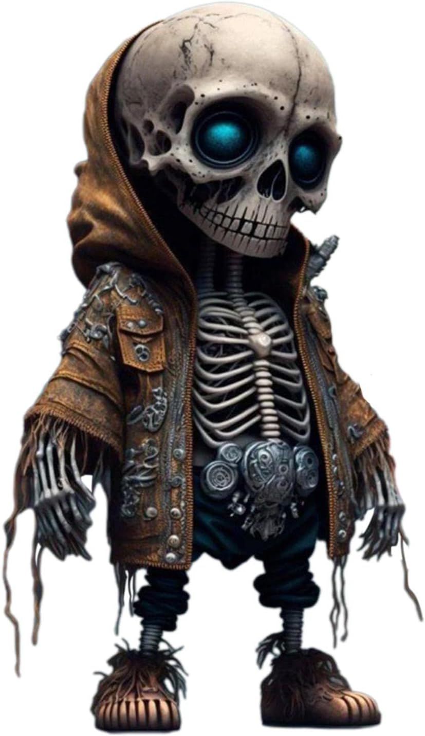 Qihuyi - Skeleton Figures, Cool Skeleton Figures, Resin Statue Sculpture Memorial Miniature Gothic, Decorative Sculpture Decoration, Portable Halloween Home Party Desk Decoration