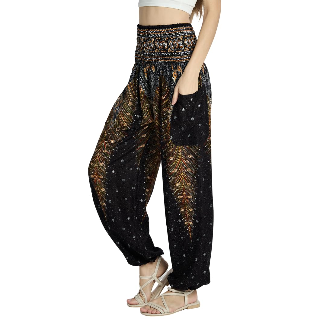 Tranquil Threads High-Waisted Boho Harem Yoga Pants for Women